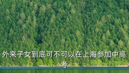 外來子女到底可不可以在上海參加中高考