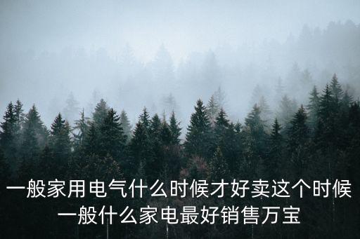 一般家用電氣什么時候才好賣這個時候一般什么家電最好銷售萬寶