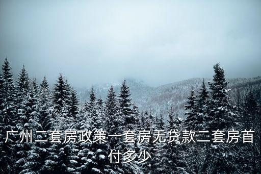 廣州二套房政策一套房無貸款二套房首付多少