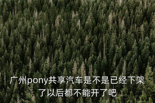 廣州pony共享汽車是不是已經下架了以后都不能開了吧