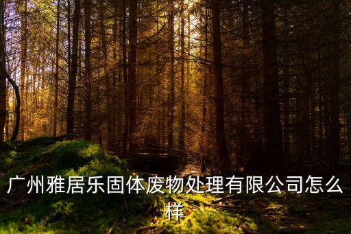 廣州雅居樂固體廢物處理有限公司怎么樣