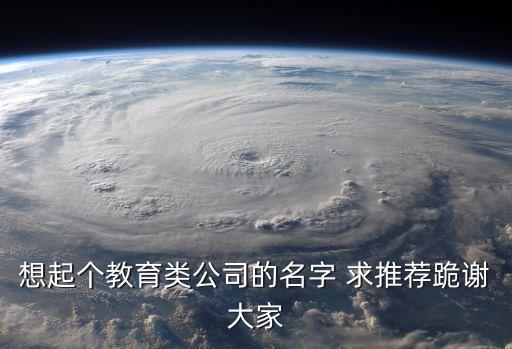 想起個教育類公司的名字 求推薦跪謝大家