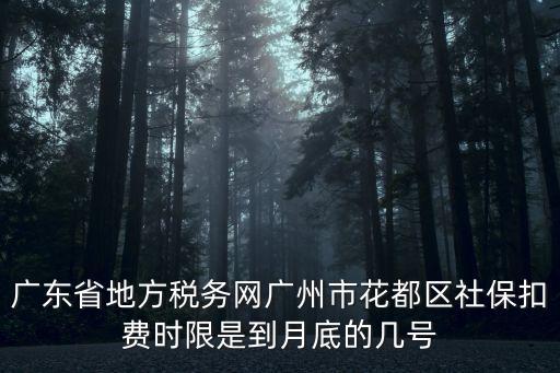 廣東省地方稅務網廣州市花都區社保扣費時限是到月底的幾號