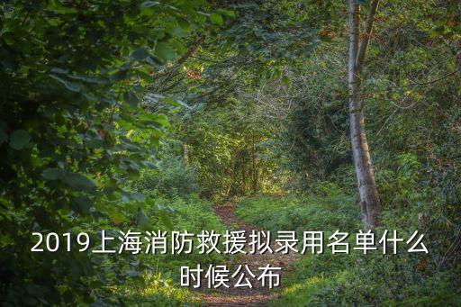 2019上海消防救援?dāng)M錄用名單什么時(shí)候公布