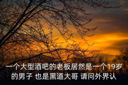 一個大型酒吧的老板居然是一個19歲的男子 也是黑道大哥 請問外界認