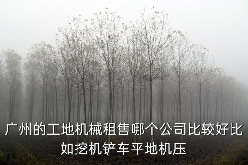 廣州的工地機械租售哪個公司比較好比如挖機鏟車平地機壓