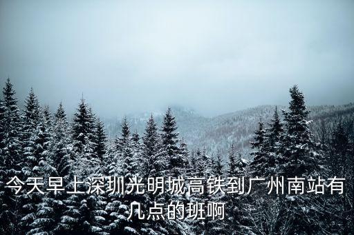 今天早上深圳光明城高鐵到廣州南站有幾點的班啊