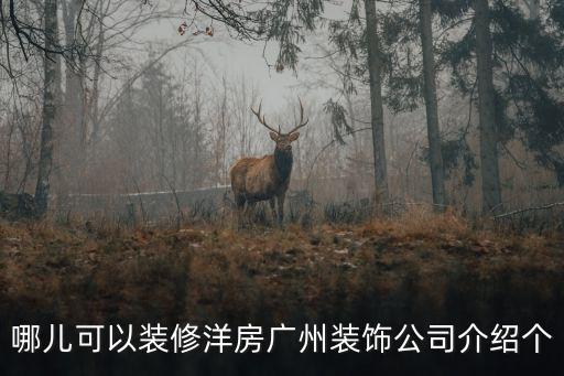 哪兒可以裝修洋房廣州裝飾公司介紹個