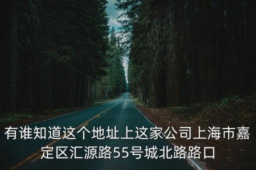 有誰知道這個地址上這家公司上海市嘉定區匯源路55號城北路路口
