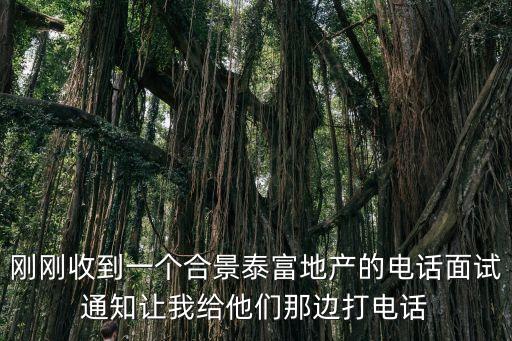 剛剛收到一個合景泰富地產的電話面試通知讓我給他們那邊打電話