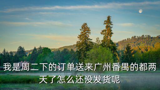 我是周二下的訂單送來廣州番禺的都兩天了怎么還沒發貨呢