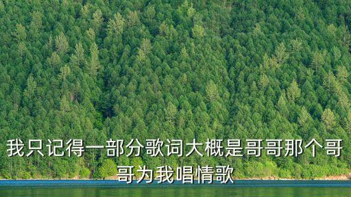 我為情哥唱情歌，我只記得一部分歌詞大概是哥哥那個哥哥為我唱情歌