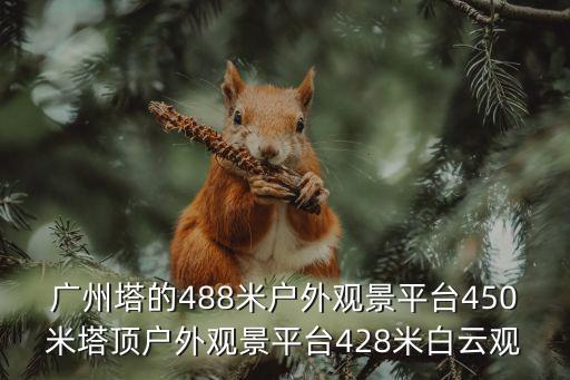 廣州云棧道圖片，廣州塔的488米戶外觀景平臺450米塔頂戶外觀景平臺428米白云觀