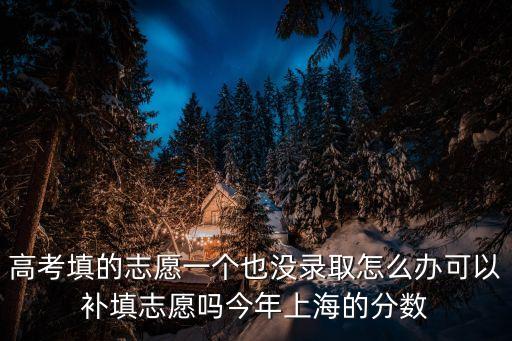 高考填的志愿一個(gè)也沒錄取怎么辦可以補(bǔ)填志愿嗎今年上海的分?jǐn)?shù)