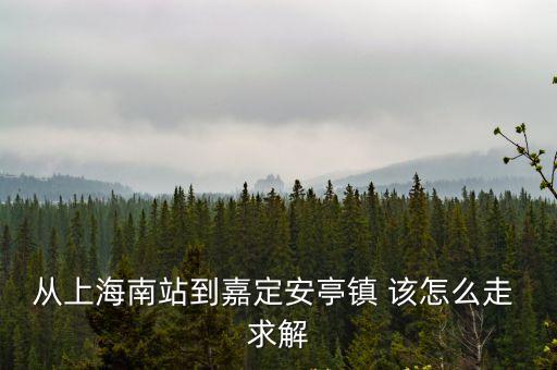 從上海南站到嘉定安亭鎮 該怎么走 求解