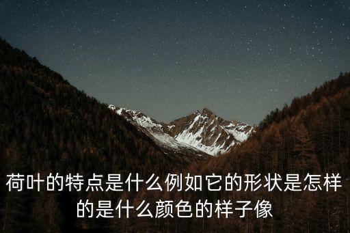 荷葉的特點是什么例如它的形狀是怎樣的是什么顏色的樣子像