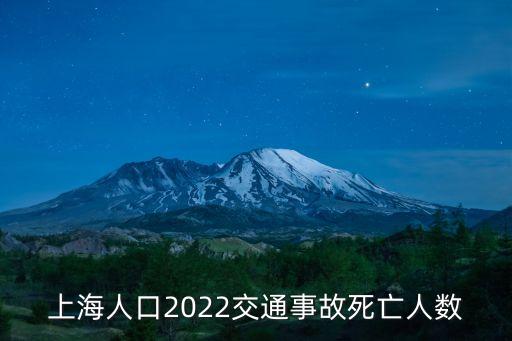 上海人口2022交通事故死亡人數