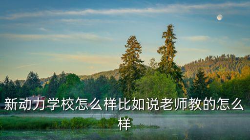 新動力學校怎么樣比如說老師教的怎么樣