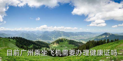 目前廣州乘坐飛機需要辦理健康證嗎