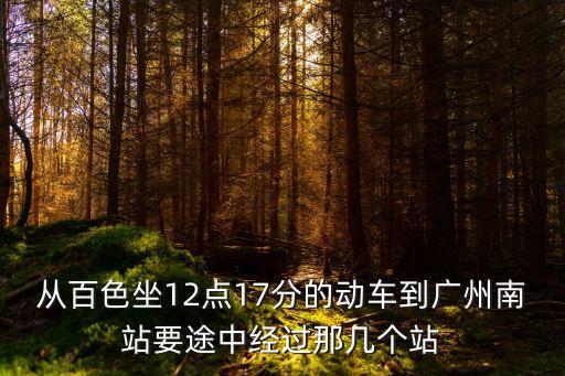 從百色坐12點17分的動車到廣州南站要途中經過那幾個站