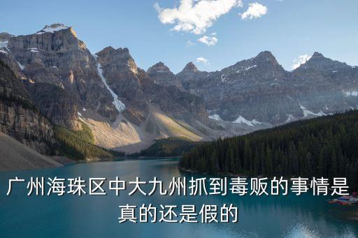 廣州海珠區中大九州抓到毒販的事情是真的還是假的