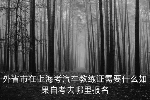 外省市在上海考汽車教練證需要什么如果自考去哪里報名