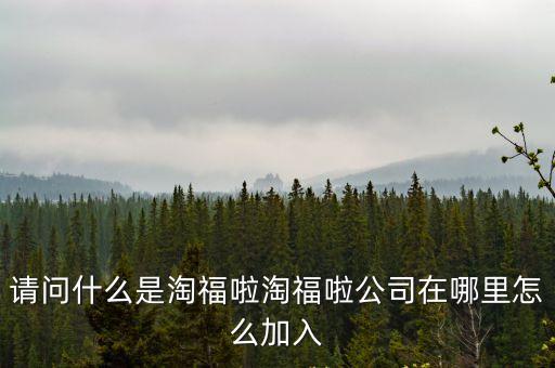 請問什么是淘福啦淘福啦公司在哪里怎么加入
