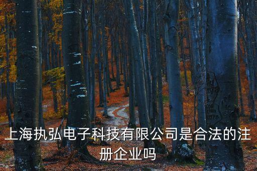 上海執弘電子科技有限公司是合法的注冊企業嗎