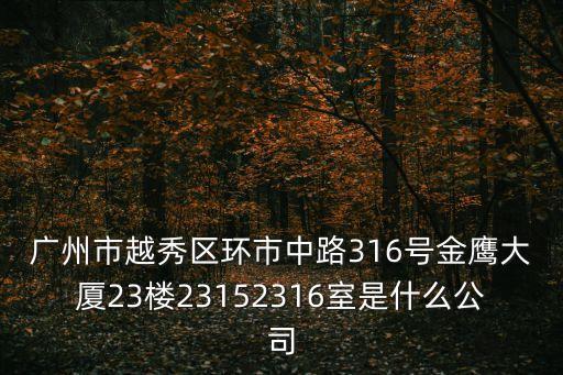 廣州立鑫有限公司，廣州市越秀區環市中路316號金鷹大廈23樓23152316室是什么公司