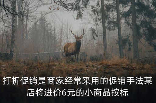 折扣促銷，打折促銷是商家經常采用的促銷手法某店將進價6元的小商品按標
