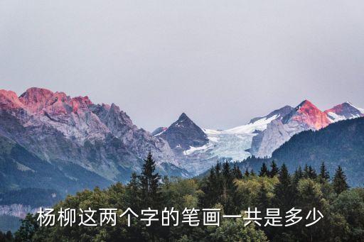 楊柳這兩個字的筆畫一共是多少