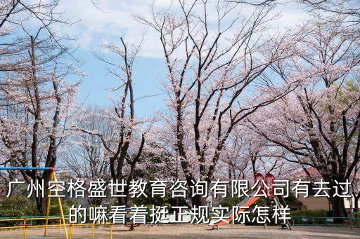 廣州空格盛世教育咨詢有限公司有去過的嘛看著挺正規實際怎樣