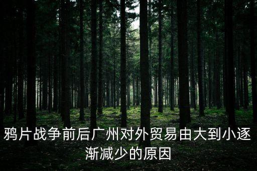 鴉片戰(zhàn)爭前后廣州對外貿(mào)易由大到小逐漸減少的原因