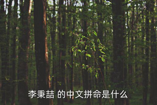 李秉喆 的中文拼命是什么