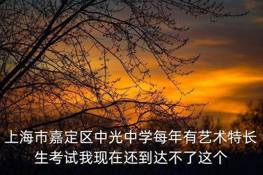 上海市嘉定區中光中學每年有藝術特長生考試我現在還到達不了這個