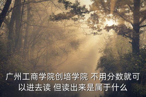 廣州工商學院創培學院 不用分數就可以進去讀 但讀出來是屬于什么