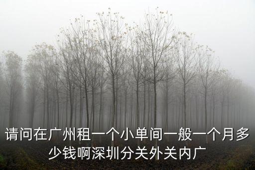請問在廣州租一個小單間一般一個月多少錢啊深圳分關(guān)外關(guān)內(nèi)廣