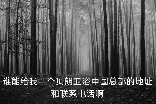 誰能給我一個貝朗衛浴中國總部的地址和聯系電話啊