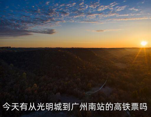 今天有從光明城到廣州南站的高鐵票嗎