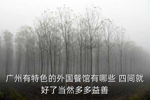 廣州有特色的外國餐館有哪些 四間就好了當然多多益善