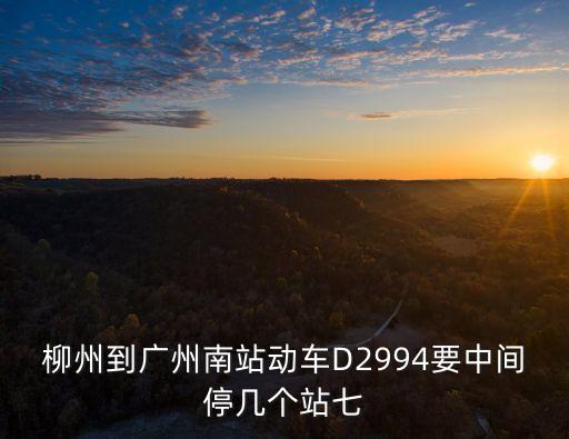 柳州到廣州南站動車D2994要中間停幾個站七