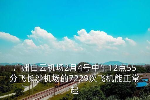 廣州白云機場2月4號中午12點55分飛長沙機場的7229次飛機能正常起