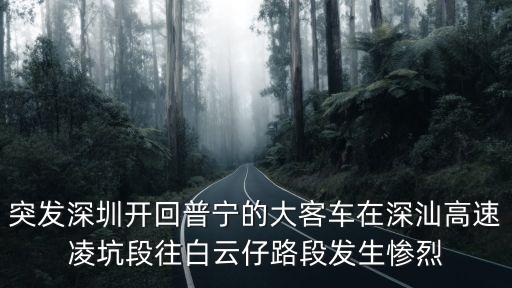 突發深圳開回普寧的大客車在深汕高速凌坑段往白云仔路段發生慘烈