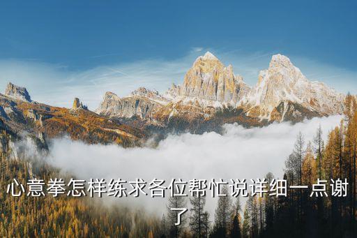 心意拳怎樣練求各位幫忙說詳細(xì)一點謝了