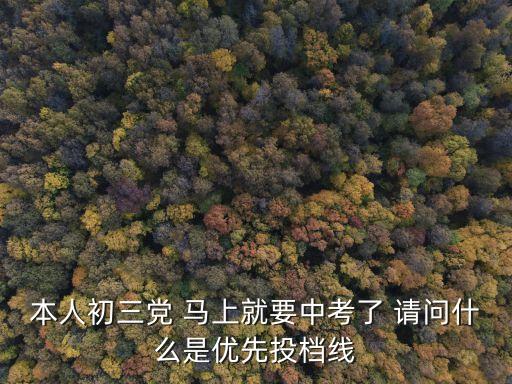 本人初三黨 馬上就要中考了 請問什么是優先投檔線