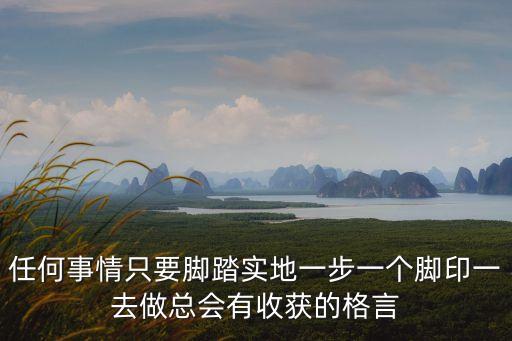 任何事情只要腳踏實(shí)地一步一個(gè)腳印一去做總會(huì)有收獲的格言
