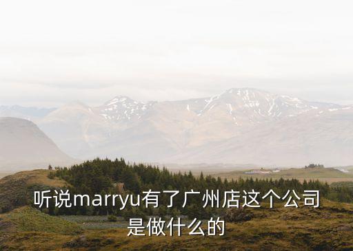 聽說marryu有了廣州店這個公司是做什么的