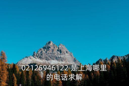 02125946122 是上海哪里的電話求解