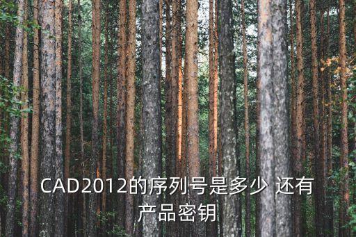 CAD2012的序列號是多少 還有產品密鑰