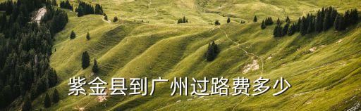 紫金縣到廣州過路費多少